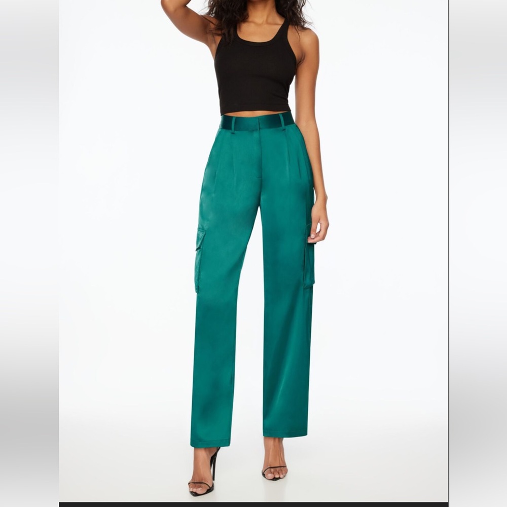 Dynamite Izabel Satin Cargo Pants